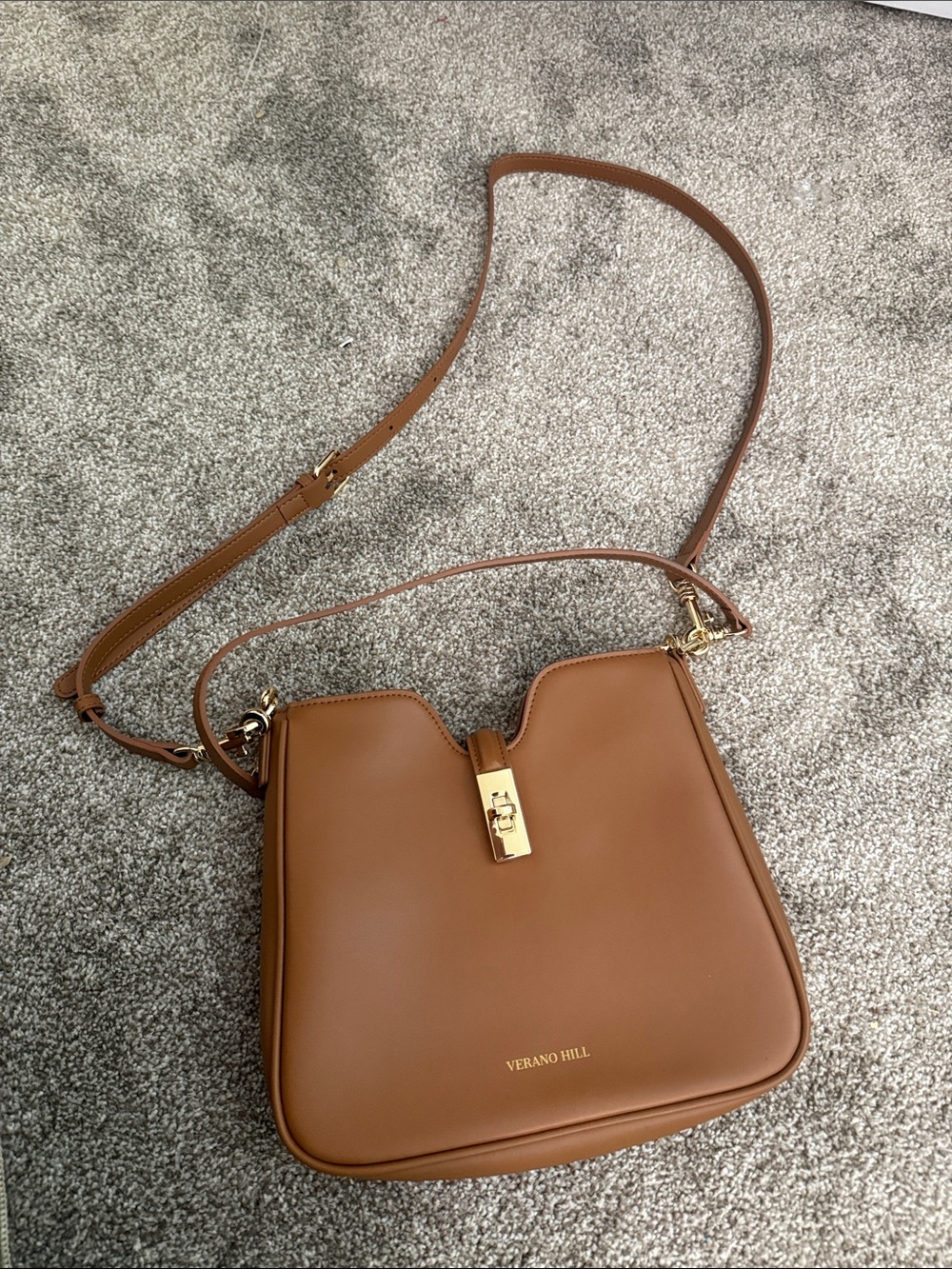 Verano Hill Tan Leather Crossbody Bag